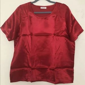 Cw Classics Women's Satin Shell Blouse Red XL